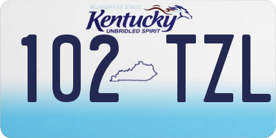 KY license plate 102TZL