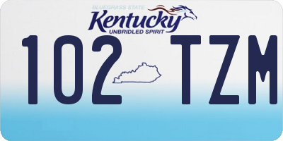 KY license plate 102TZM