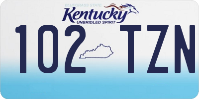 KY license plate 102TZN