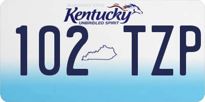 KY license plate 102TZP