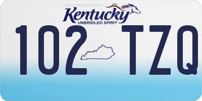 KY license plate 102TZQ