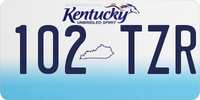 KY license plate 102TZR