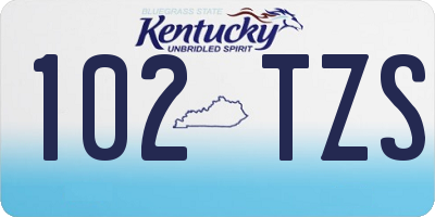 KY license plate 102TZS