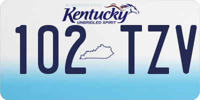 KY license plate 102TZV