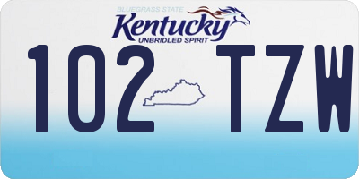 KY license plate 102TZW