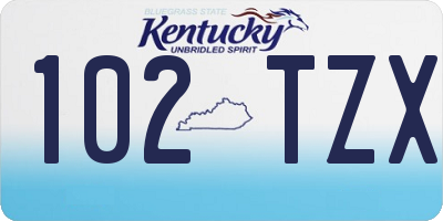 KY license plate 102TZX