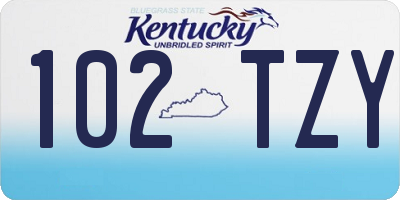 KY license plate 102TZY