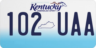 KY license plate 102UAA