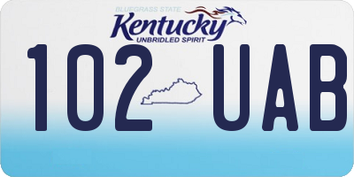 KY license plate 102UAB