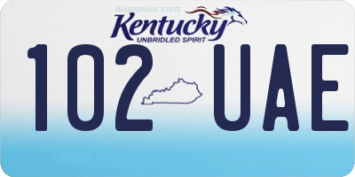 KY license plate 102UAE