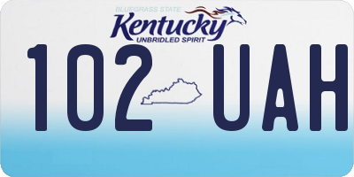 KY license plate 102UAH