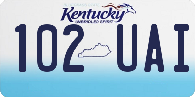 KY license plate 102UAI