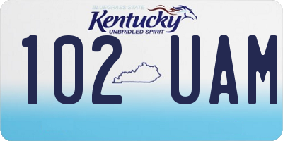 KY license plate 102UAM
