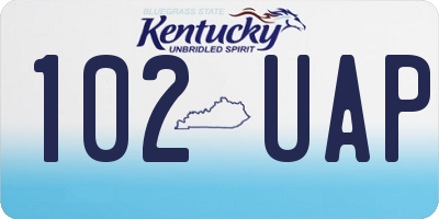 KY license plate 102UAP
