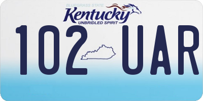 KY license plate 102UAR