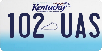 KY license plate 102UAS