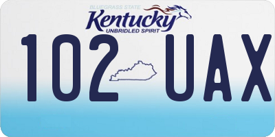 KY license plate 102UAX