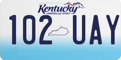 KY license plate 102UAY