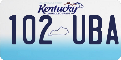 KY license plate 102UBA