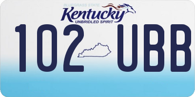 KY license plate 102UBB