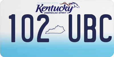 KY license plate 102UBC
