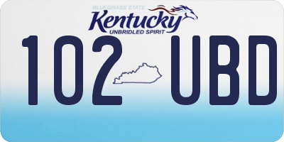 KY license plate 102UBD