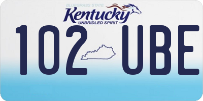 KY license plate 102UBE
