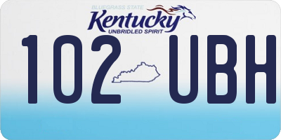 KY license plate 102UBH