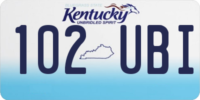 KY license plate 102UBI