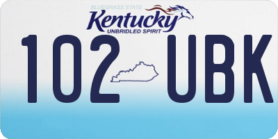 KY license plate 102UBK