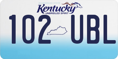 KY license plate 102UBL