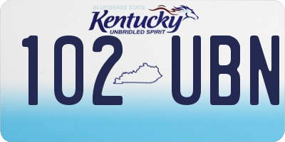 KY license plate 102UBN