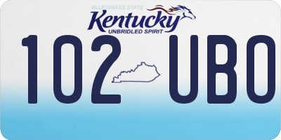 KY license plate 102UBO