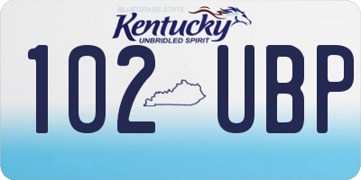KY license plate 102UBP