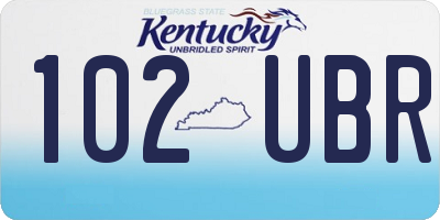 KY license plate 102UBR