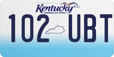KY license plate 102UBT