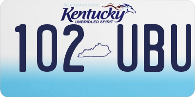 KY license plate 102UBU