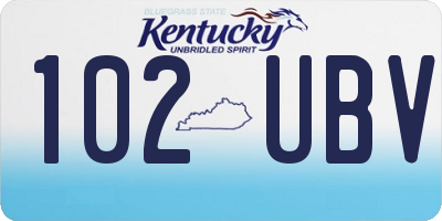 KY license plate 102UBV