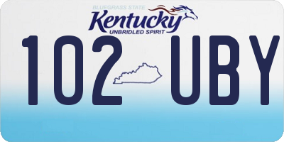 KY license plate 102UBY