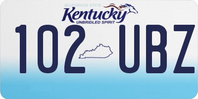 KY license plate 102UBZ