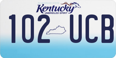 KY license plate 102UCB