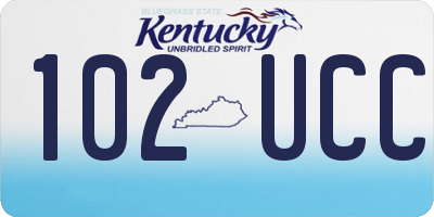 KY license plate 102UCC