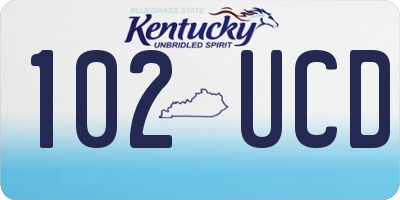 KY license plate 102UCD