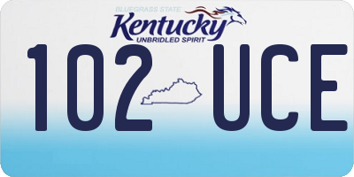 KY license plate 102UCE