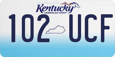 KY license plate 102UCF