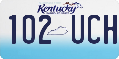 KY license plate 102UCH