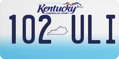 KY license plate 102ULI
