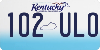 KY license plate 102ULO