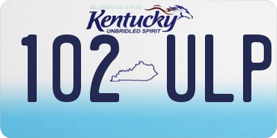 KY license plate 102ULP