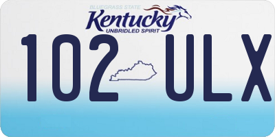 KY license plate 102ULX